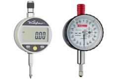 Messuhren analog metrisch oder mit Zollsystem, Messuhren digital, Feinzeiger, Messuhr- Einsätze (Messspitzen), Verlängerungen für die Messspitzen, stoßgeschützte Messuhren und wassergeschützte Messuhren. Messbereiche bis 100 mm abhängig vom Typ der Messuhr, Großmessuhren, Kleinmessuhren