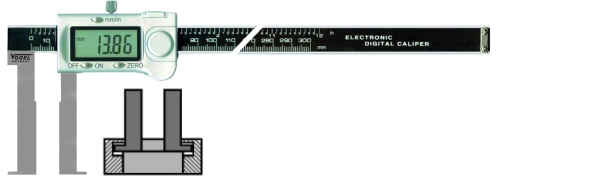 Digitaler Innennutenmessschieber, RS 232 C 20 - 170 mm V201078