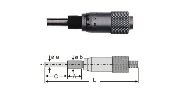 kleine Einbaumessschraube 0 - 6,5 mm T310-06