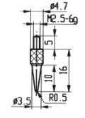 Messeinsatz Stahl Ø 3,5mm / L 16mm KA573-15