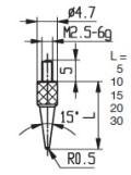 Messeinsatz Stahl Ø 3,5mm / L 10mm KA573-15-L10
