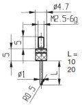 Messeinsatz Hartmetallbestückt 1 mm Ø KA573-45H-L10