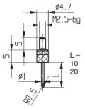 Messeinsatz Hartmetallbestückt Ø 1mm / L 10mm KA573-45H-L10
