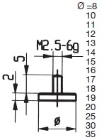 Messeinsatz Stahl 10 mm � KA573-11
