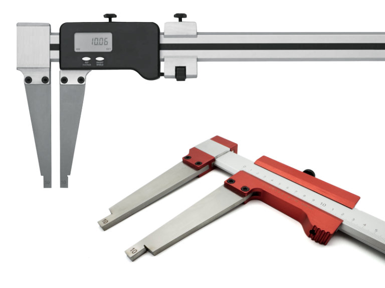 Analoge und digitale Präzisions-Messschieber ALINOX.,
Leichtbauweise mit Aluminium-Führungselementen sowie Messschnäbeln aus rostfreiem, gehärtetem Stahl. Messbereiche standardmäßig bis 4000 mm. Digitale Messschieber mit Sylvac-Elektronik und Datenausgang. Auch erhältlich mit beidseitig verschiebbaren Messschenkeln. Analoge und digitale Präzisions-Messschieber ALINOX.,
Leichtbauweise mit Aluminium-Führungselementen sowie Messschnäbeln aus rostfreiem, gehärtetem Stahl. Messbereiche standardmäßig bis 4000 mm. Digitale Messschieber mit Sylvac-Elektronik und Datenausgang. Auch erhältlich mit beidseitig verschiebbaren Messschenkeln.