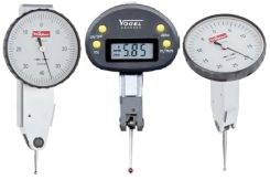 Fühlhebelmessgeräte Feintaster, spezielle Messuhren sind dafür geeignet, auch an schwer zugänglichen Stellen eingesetzt zu werden. Die Skala hat eine metrische Einteilung.
