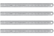 Biegsame Stahlmaßstäbe mit Ablesungen links nach rechts. Ablese - Typ A = mm / mm Ober- und Unterkante 1/1mm Teilung Biegsame Stahlmaßstäbe mit Ablesungen links nach rechts. Ablese - Typ A = mm / mm Ober- und Unterkante 1/1mm Teilung