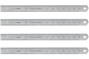 Biegsame Stahlmaßstäbe mit Ablesungen links nach rechts. Ablese - Typ C = inch / mm Oberkante 1/64, 1/32 und 1/16 inch. Unterkante 1/2mm und 1mm Teilung Biegsame Stahlmaßstäbe mit Ablesungen links nach rechts. Ablese - Typ C = inch / mm Oberkante 1/64, 1/32 und 1/16 inch. Unterkante 1/2mm und 1mm Teilung