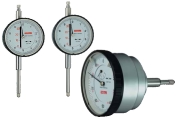 Standardmessuhren von Käfer mit Messspannen von 3 mm bis 50 mm und einer Skalenteilung von 0,1 mm, Außenringdurchmesser 58 mm. Messuhr mit rückwärtigem Messbolzen. Standardmessuhren von Käfer mit Messspannen von 3 mm bis 50 mm und einer Skalenteilung von 0,1 mm, Außenringdurchmesser 58 mm. Messuhr mit rückwärtigem Messbolzen.