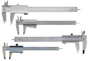 Taschenmessschieber/Werkstattmessschieber nach DIN862 mit Nonius Ablesung 0,05 mm oder 0,02 mm. Für Messbereiche bis 300 mm. Messschieber mit Feststellschraube oder Momentklemme, auch für Linkshänder. Taschenmessschieber/Werkstattmessschieber nach DIN862 mit Nonius Ablesung 0,05 mm oder 0,02 mm. Für Messbereiche bis 300 mm. Messschieber mit Feststellschraube oder Momentklemme, auch für Linkshänder.